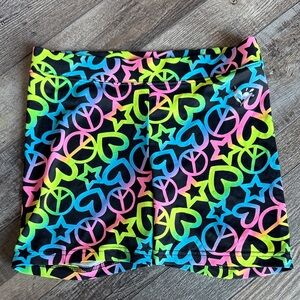 Justice Multicolor Peace and Stars Kids Shorts rainbow size 12